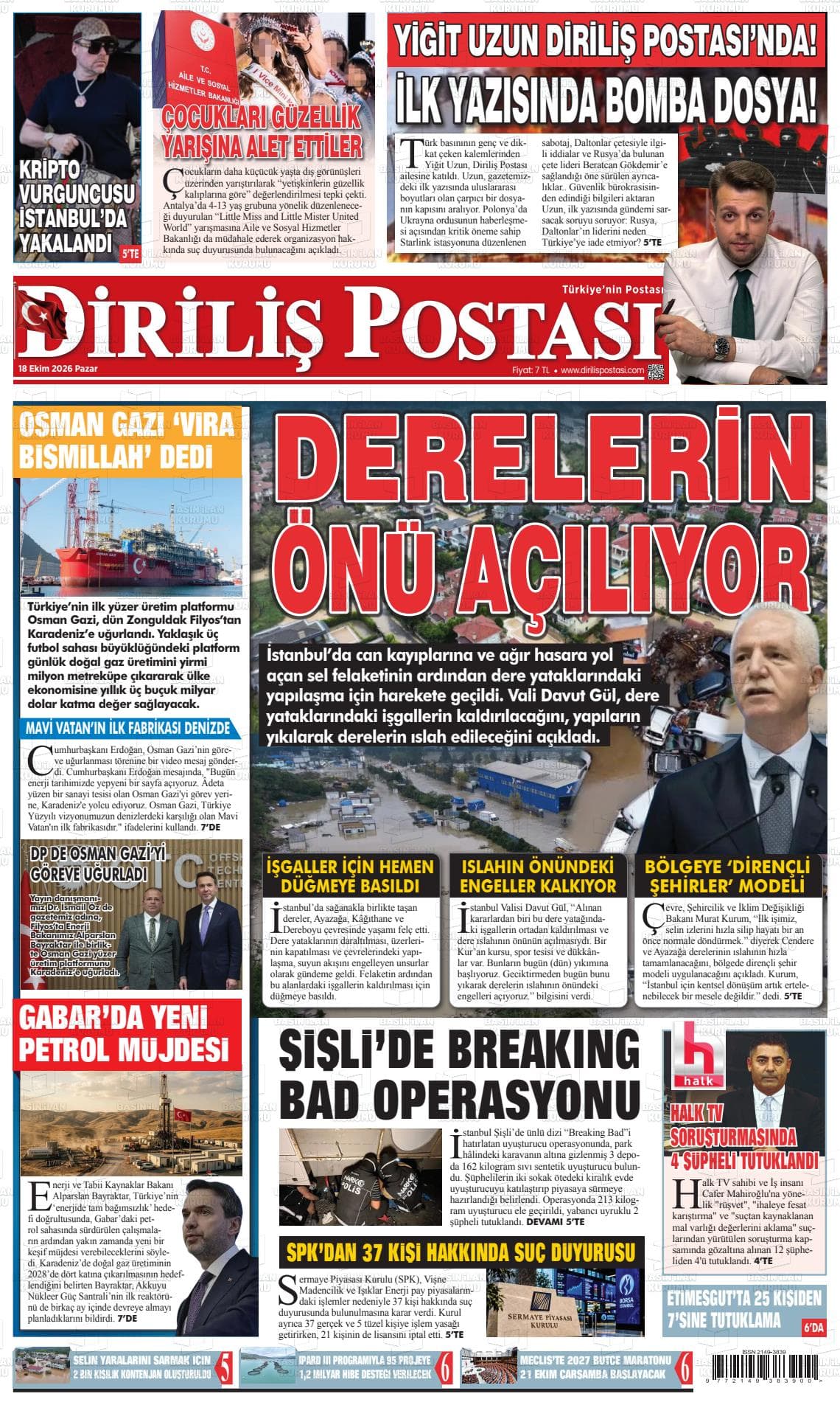 DİRİLİŞ POSTASI gazetesi kapağı