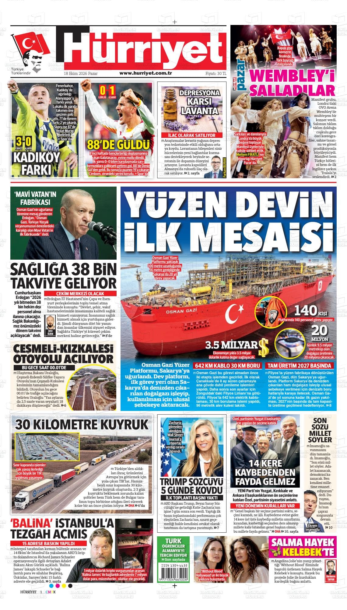 HÜRRİYET gazetesi kapağı