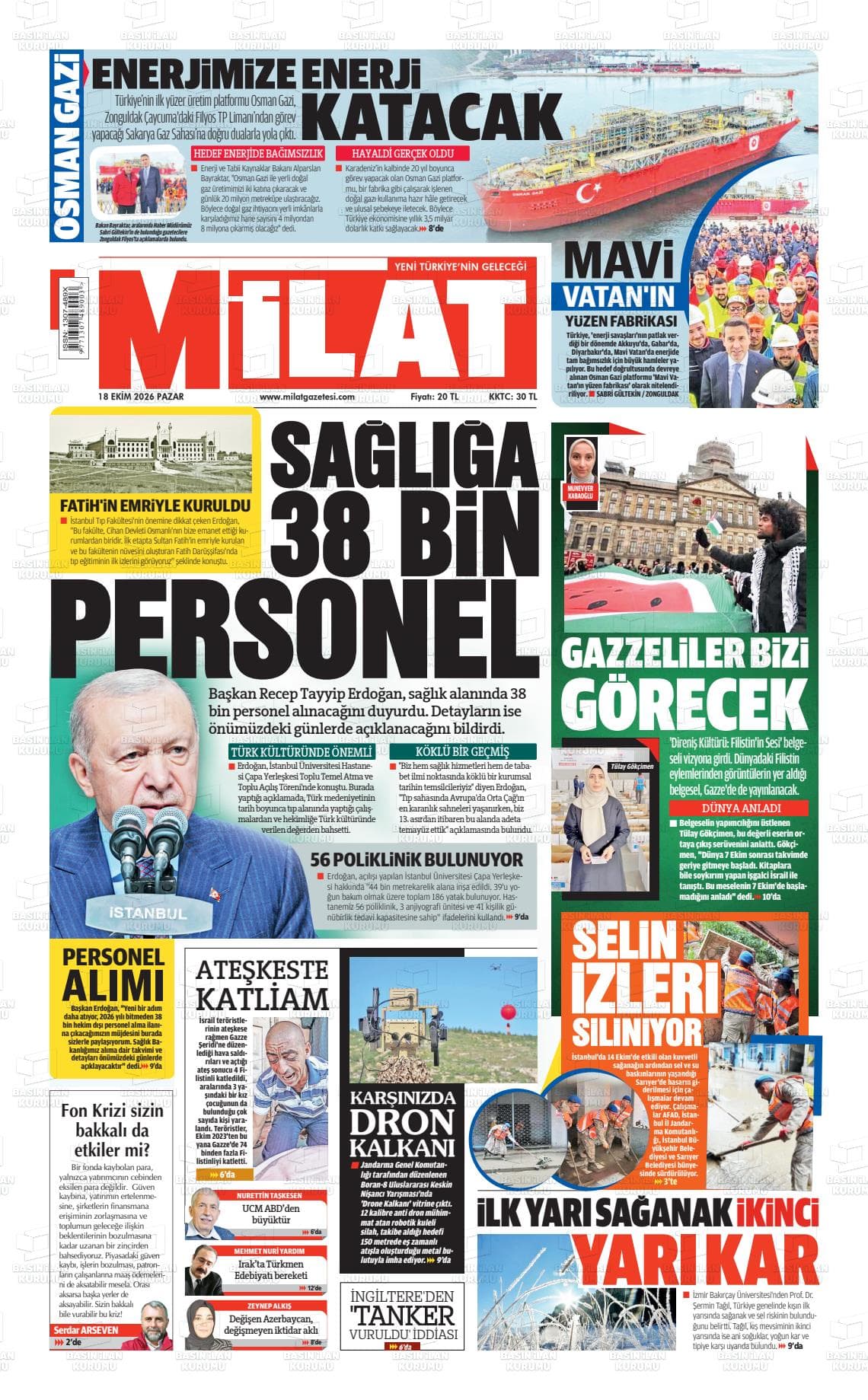 MİLAT gazetesi kapağı