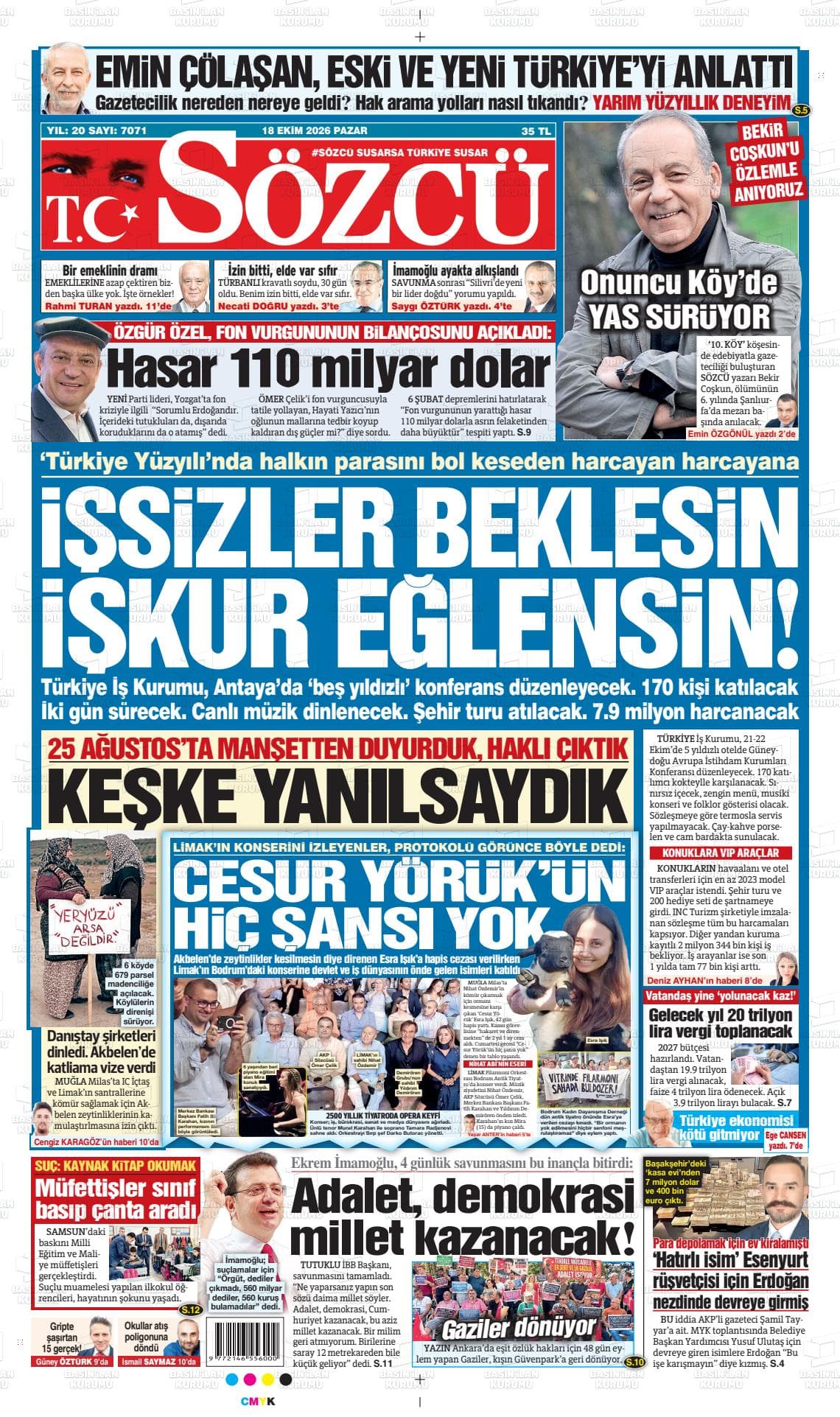 SÖZCÜ gazetesi kapağı