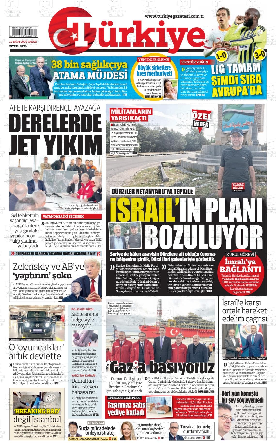 TÜRKİYE gazetesi kapağı