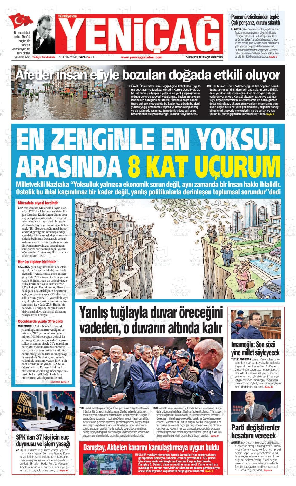 YENİÇAĞ gazetesi kapağı
