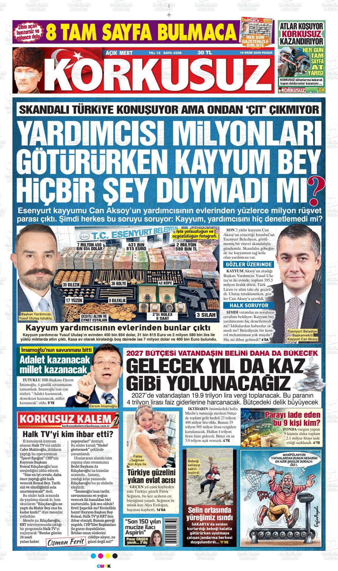 AÇIK MERT KORKUSUZ gazetesi kapağı