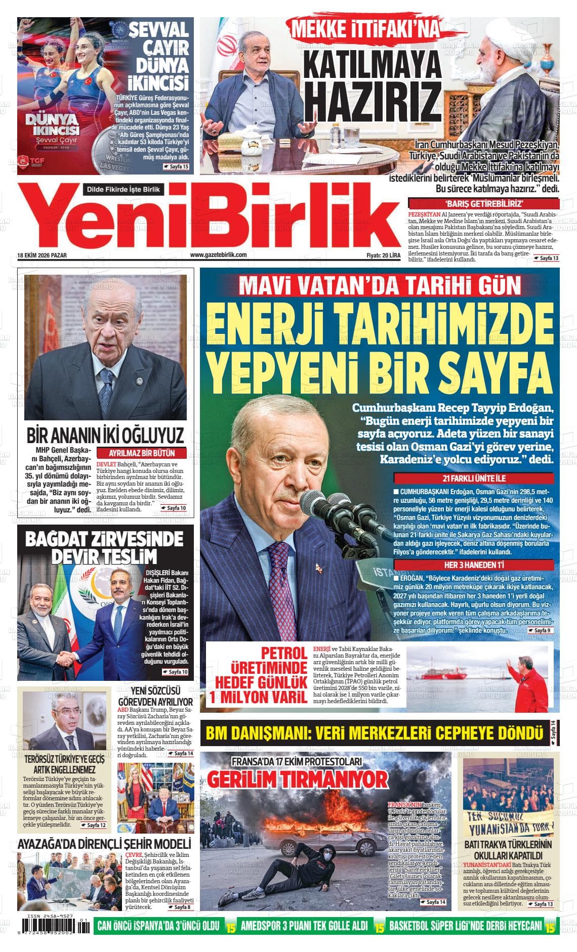 YENİ BİRLİK gazetesi kapağı