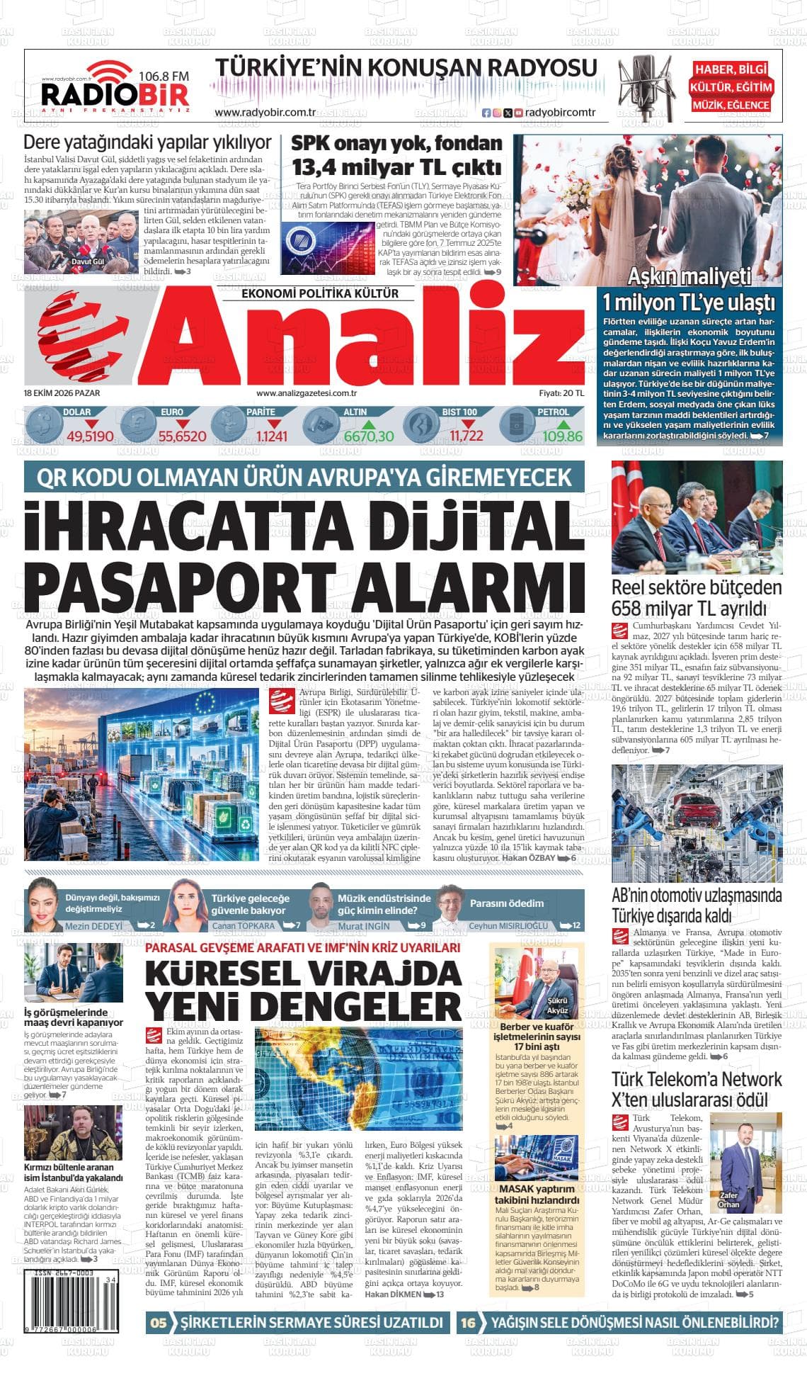 ANALİZ gazetesi kapağı